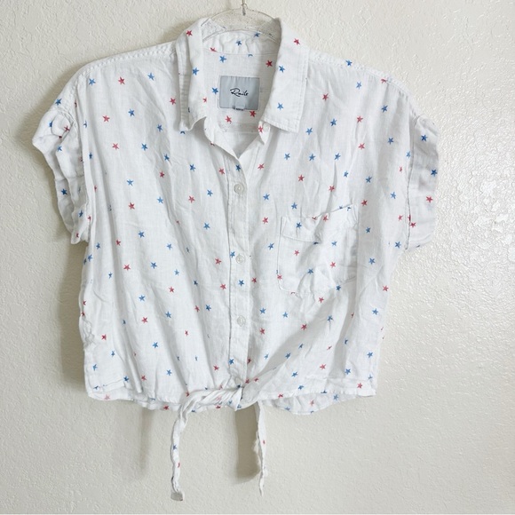 Rails Amelie Tie Front Shirt white size M - Picture 11 of 12